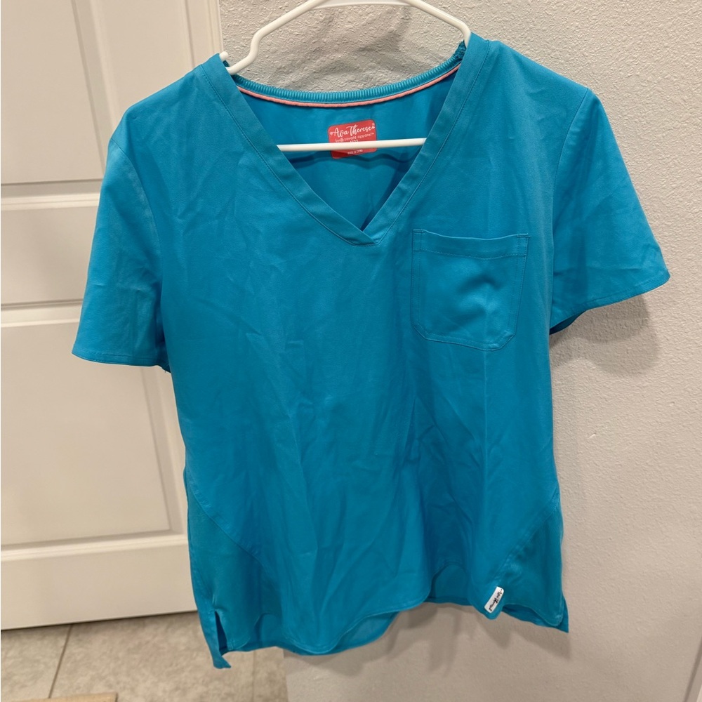 Ava Therese Blue scrub Top
